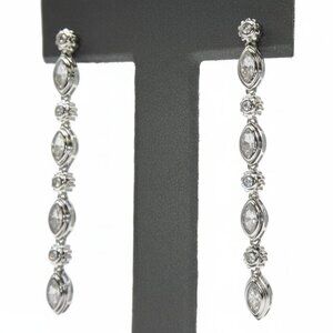 Doris Panos Sterling Silver Daphne Cubic Zirconia Linear Earrings, 2-1/4"